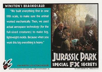 1993 Topps Jurassic Park #128 Winston's Brachiosaur Back