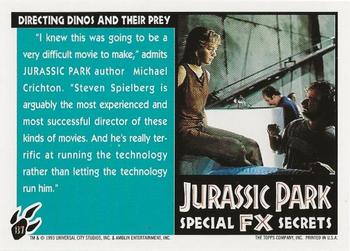 1993 Topps Jurassic Park #137 Directing Dinos and Their Prey Back