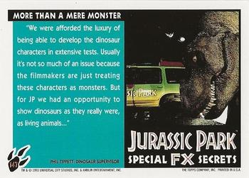 1993 Topps Jurassic Park #147 More Than a Mere Monster Back