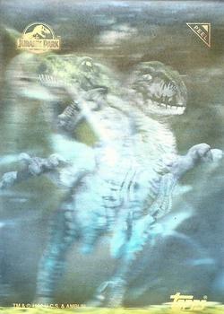 1993 Topps Jurassic Park - Silver Action Holograms #4 Velociraptor Front