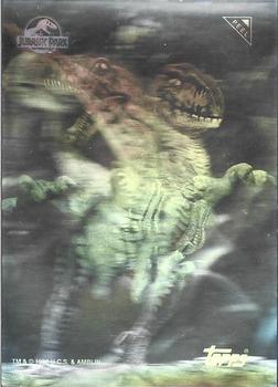 1993 Topps Jurassic Park - Silver Action Holograms #1 Velociraptor Front