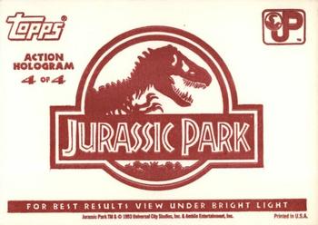 1993 Topps Jurassic Park - Silver Action Holograms #4 Velociraptor Back