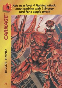 1997 Fleer Spider-Man - Marvel OverPower Special Characters #NNO Carnage - Blade Hand (AE) Front