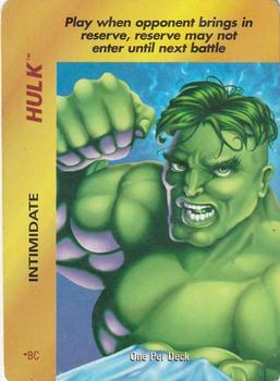 1997 Fleer Spider-Man - Marvel OverPower Special Characters #NNO Hulk - Intimidate (BC) Front