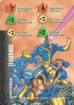 1997 Fleer Spider-Man - Marvel OverPower Universe #NNO Wolverine / Cyclops / Beast - Teamwork (Fgt 7 to use) Front