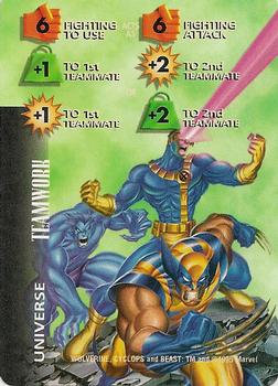 1997 Fleer Spider-Man - Marvel OverPower Universe #NNO Wolverine / Cyclops / Beast - Teamwork (Fgt 6 to use) Front
