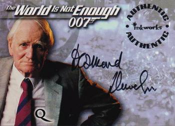 1999 Inkworks James Bond The World Is Not Enough - Autographs #A3 Desmond Llewelyn as Q Front