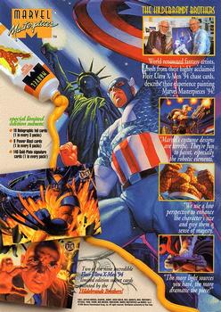 1994 Fleer Marvel Masterpieces Hildebrandt Brothers - 4-Card Panel Promos #NNO Wolverine / War Machine / Green Goblin / Venom Back