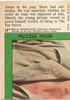 1966 Topps The Rat Patrol #14 Alone in the jeep, Mark had self-doubts. Back