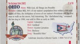 2000 Doral Celebrate America The 50 States #17 Ohio Back