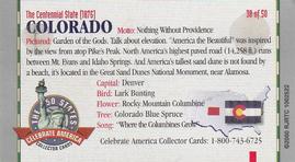 2000 Doral Celebrate America The 50 States #38 Colorado Back