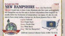 2000 Doral Celebrate America The 50 States #9 New Hampshire Back