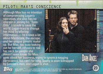 2002 Topps Dark Angel #23 Pilot: Max's Conscience Back