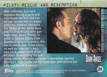 2002 Topps Dark Angel #24 Pilot: Rescue and Redemption Back