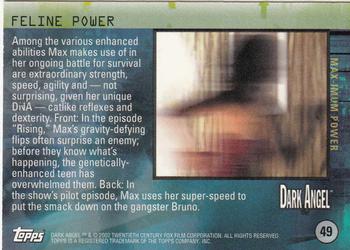 2002 Topps Dark Angel #49 Feline Power Back