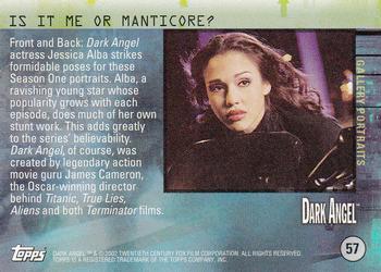 2002 Topps Dark Angel #57 Is it Me or Manticore? Back