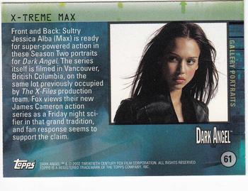 2002 Topps Dark Angel #61 X-treme Max Back