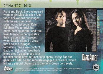 2002 Topps Dark Angel #62 Dynamic Duo Back