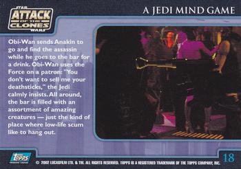 2002 Topps Star Wars: Attack of the Clones (UK) #18 A Jedi Mind Game Back