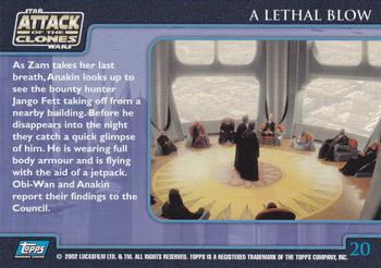 2002 Topps Star Wars: Attack of the Clones (UK) #20 A Lethal Blow Back