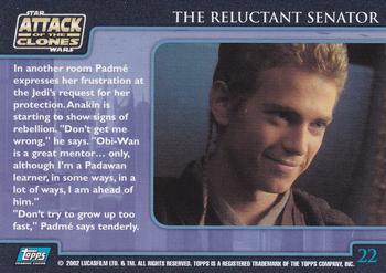 2002 Topps Star Wars: Attack of the Clones (UK) #22 The Reluctant Senator Back