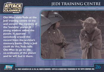 2002 Topps Star Wars: Attack of the Clones (UK) #26 Jedi Training Centre Back