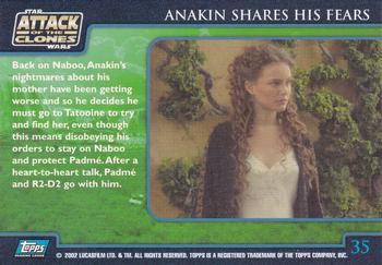 2002 Topps Star Wars: Attack of the Clones (UK) #35 Anakin Shares His Fears Back