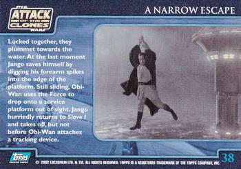 2002 Topps Star Wars: Attack of the Clones (UK) #38 A Narrow Escape Back
