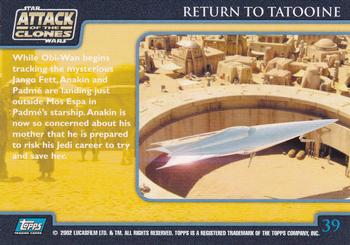 2002 Topps Star Wars: Attack of the Clones (UK) #39 Return to Tatooine Back