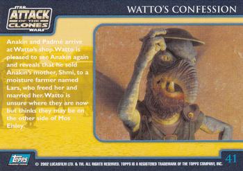 2002 Topps Star Wars: Attack of the Clones (UK) #41 Watto's Confession Back