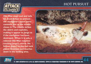 2002 Topps Star Wars: Attack of the Clones (UK) #44 Hot Pursuit Back