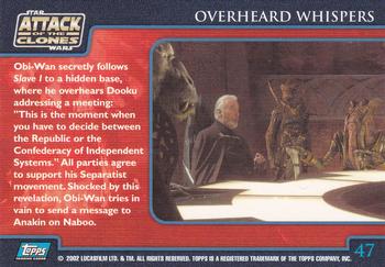 2002 Topps Star Wars: Attack of the Clones (UK) #47 Overheard Whispers Back