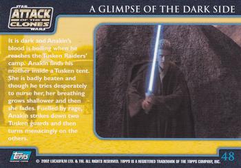 2002 Topps Star Wars: Attack of the Clones (UK) #48 A Glimpse of the Dark Side Back