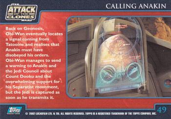 2002 Topps Star Wars: Attack of the Clones (UK) #49 Calling Anakin Back