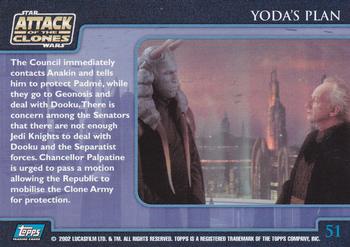 2002 Topps Star Wars: Attack of the Clones (UK) #51 Yoda's Plan Back
