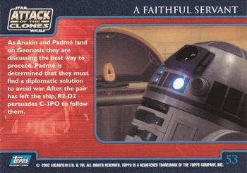 2002 Topps Star Wars: Attack of the Clones (UK) #53 A Faithful Servant Back