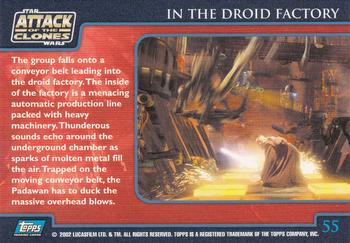 2002 Topps Star Wars: Attack of the Clones (UK) #55 In the Droid Factory Back