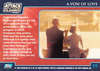 2002 Topps Star Wars: Attack of the Clones (UK) #59 A Vow of Love Back