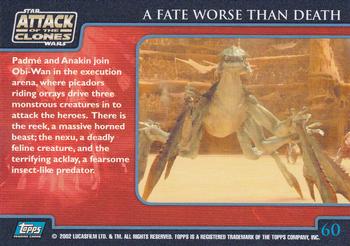 2002 Topps Star Wars: Attack of the Clones (UK) #60 A Fate Worse Than Death Back