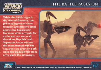 2002 Topps Star Wars: Attack of the Clones (UK) #67 The Battle Rages On Back