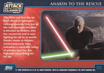 2002 Topps Star Wars: Attack of the Clones (UK) #70 Anakin To the Rescue Back
