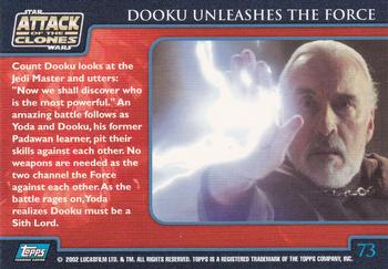 2002 Topps Star Wars: Attack of the Clones (UK) #73 Dooku Unleashes the Force Back