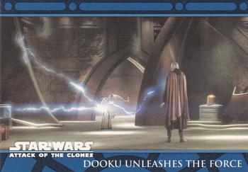 2002 Topps Star Wars: Attack of the Clones (UK) #73 Dooku Unleashes the Force Front