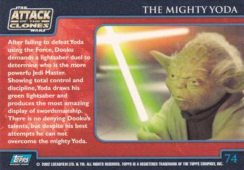 2002 Topps Star Wars: Attack of the Clones (UK) #74 The Mighty Yoda Back