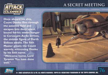 2002 Topps Star Wars: Attack of the Clones (UK) #76 A Secret Meeting Back