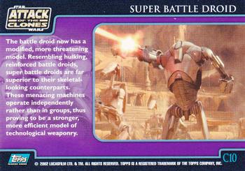 2002 Topps Star Wars: Attack of the Clones (UK) - Characters #C10 Super Battle Droid Back