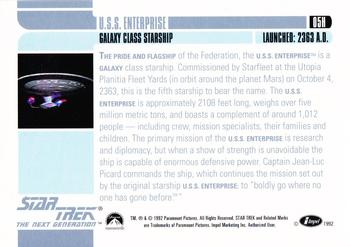1992 Impel Star Trek: The Next Generation - Holograms #05H Galaxy Class Starship Back