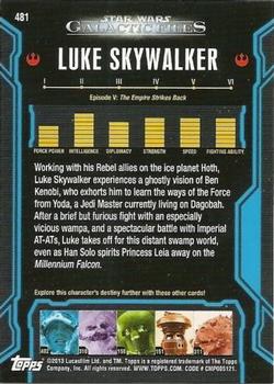 2013 Topps Star Wars: Galactic Files Series 2 #481 Luke Skywalker Back