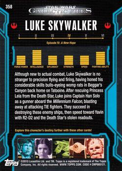 2013 Topps Star Wars: Galactic Files Series 2 #358 Luke Skywalker Back
