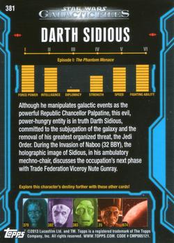 2013 Topps Star Wars: Galactic Files Series 2 #381 Darth Sidious Back